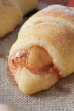 apple crescent roll baked on baking sheet