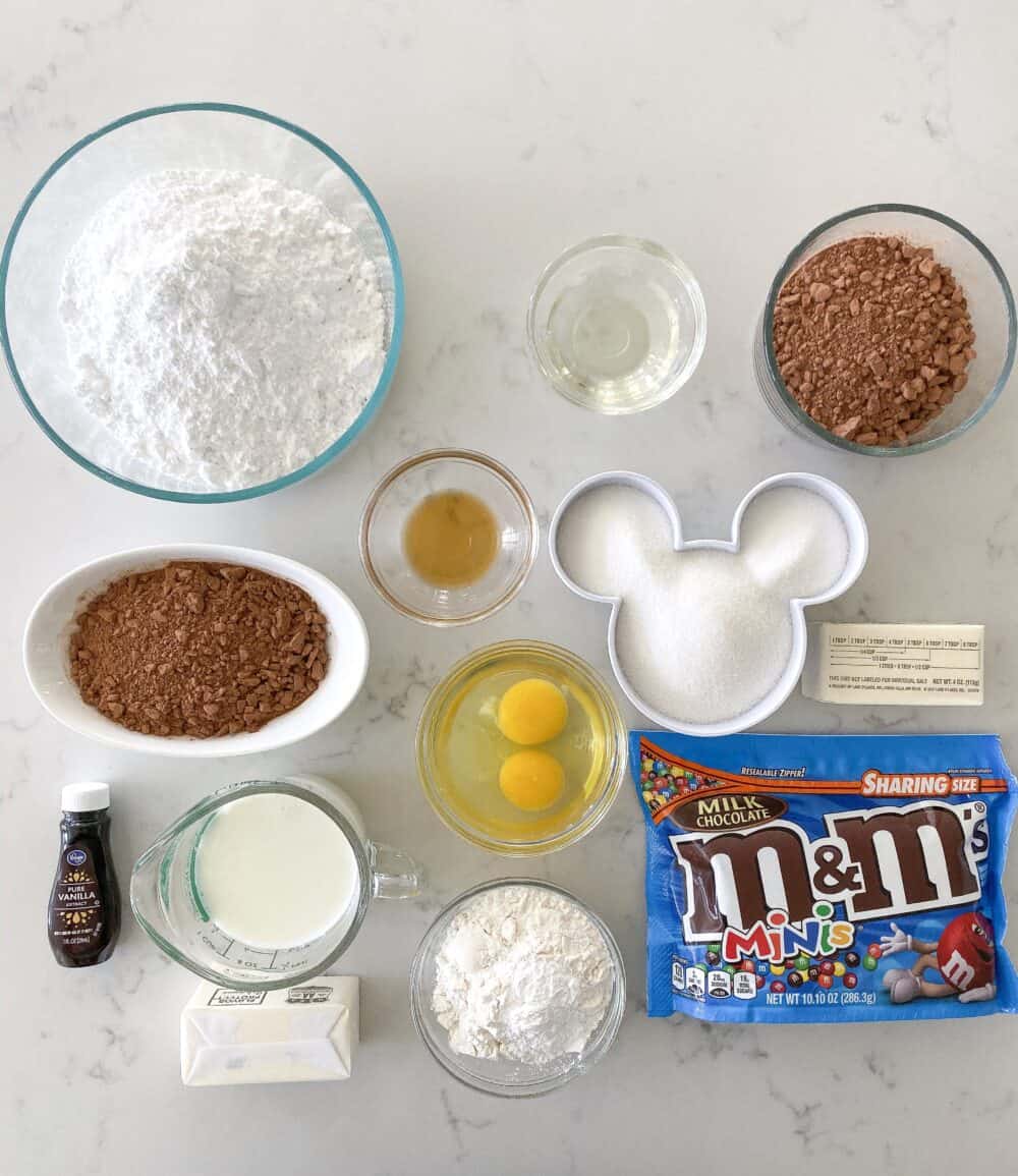 ingredients for homemade brownies