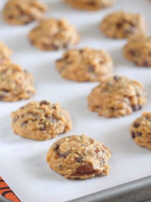 brown butter cookies on cookie tray