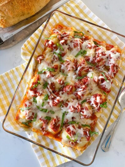 baking dish with stuffed shells