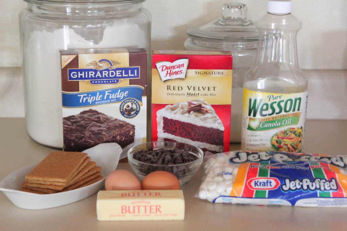 ingredients for smores bars