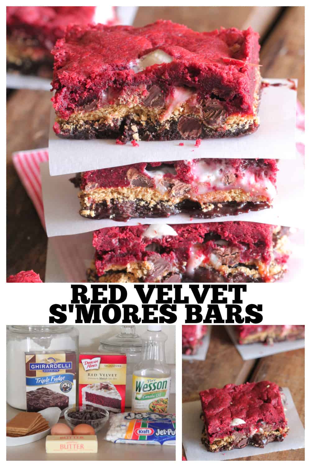 photo collage of smores bars