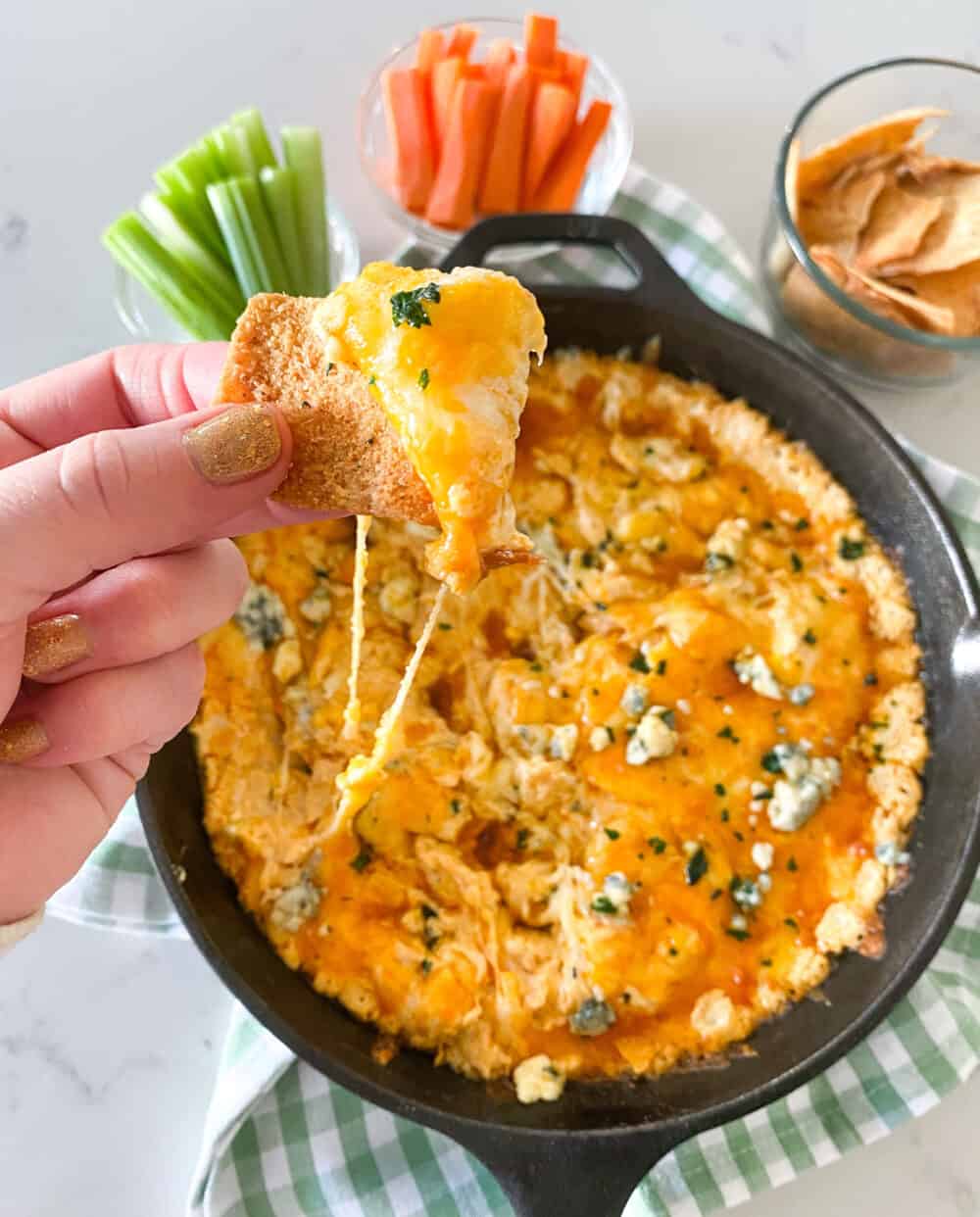 Skillet Buffalo Chicken Dip Recipe | Easy Super Bowl Food Idea!
