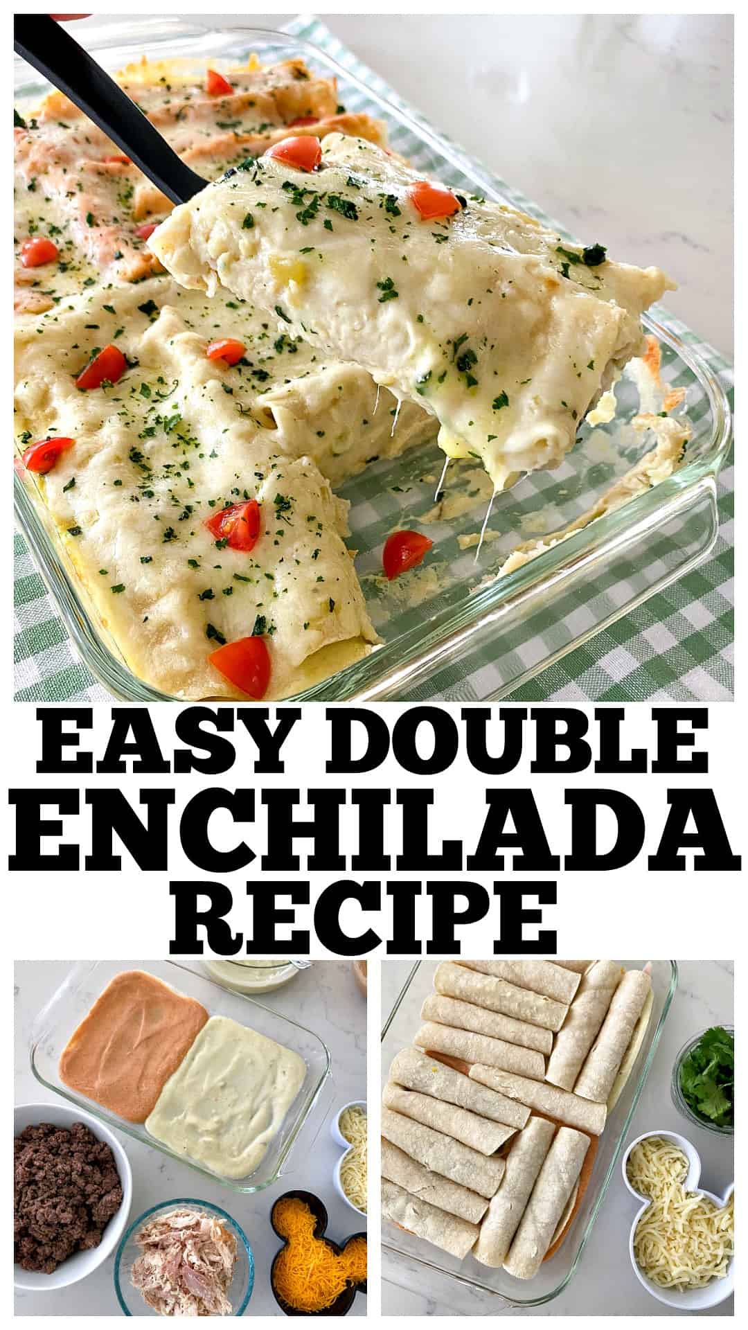 photo collage of enchilada recipe