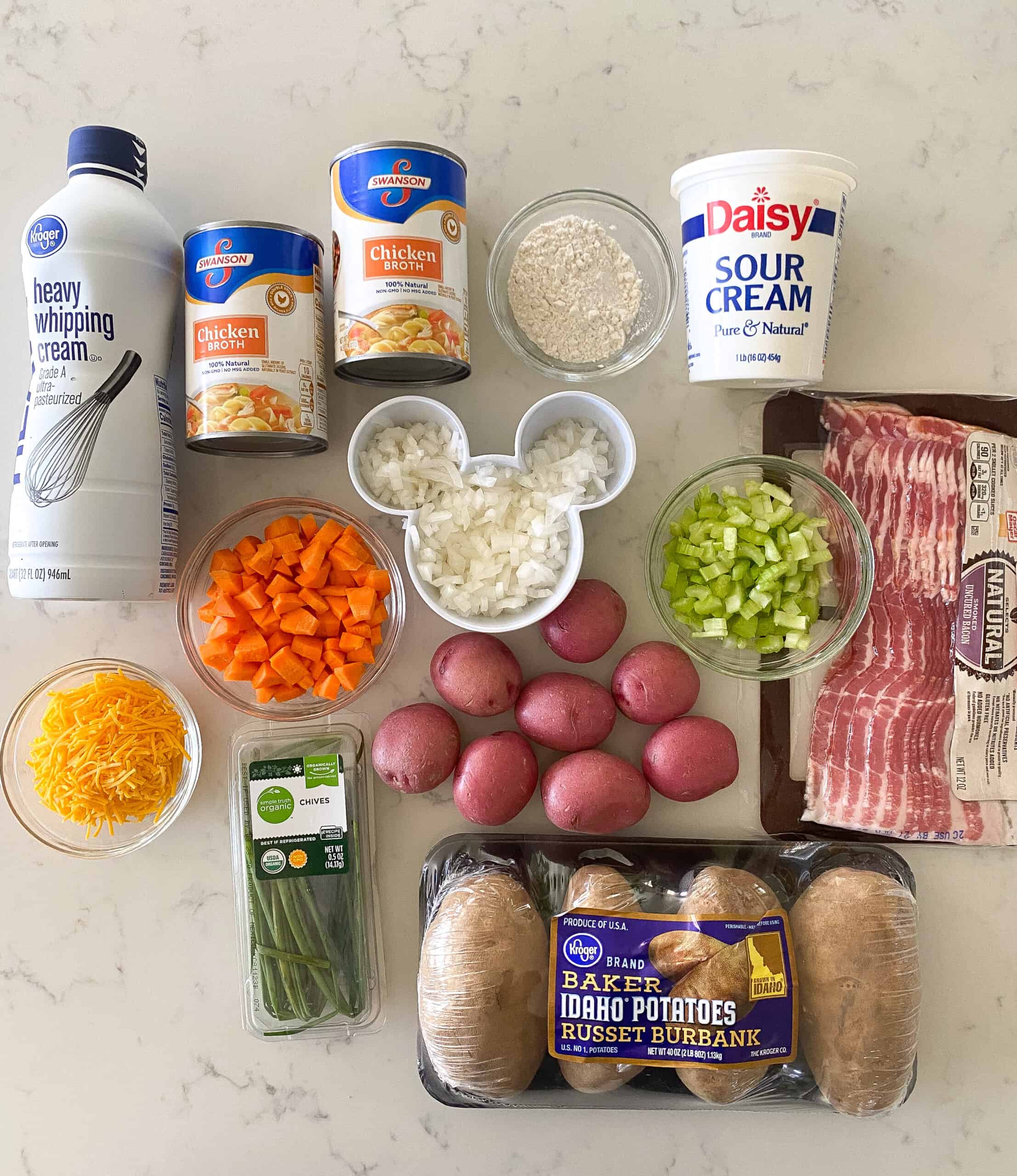 ingredients for loaded baked potato soup