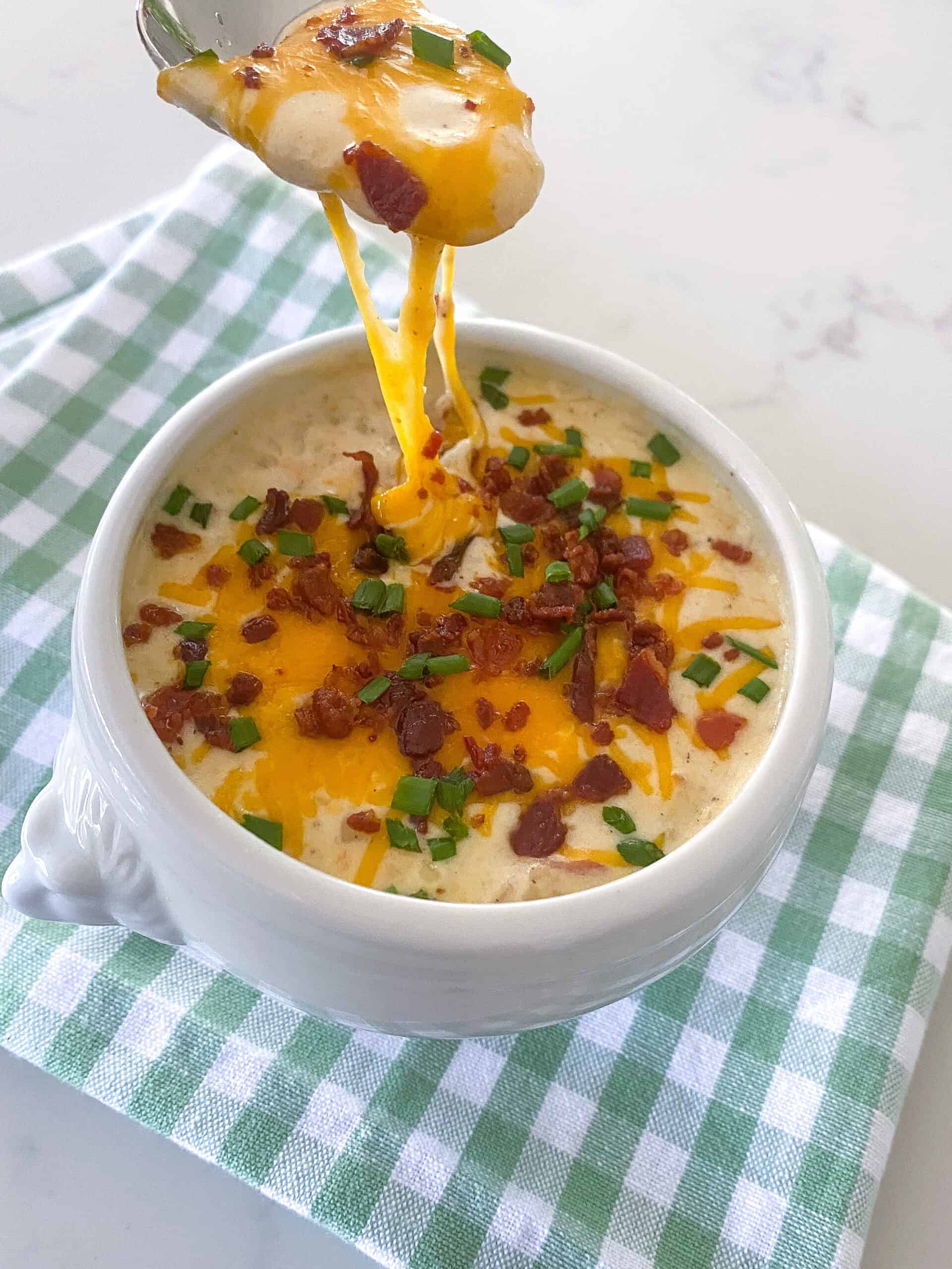 Loaded Potato Soup  No Peeling, Baking Or Draining!