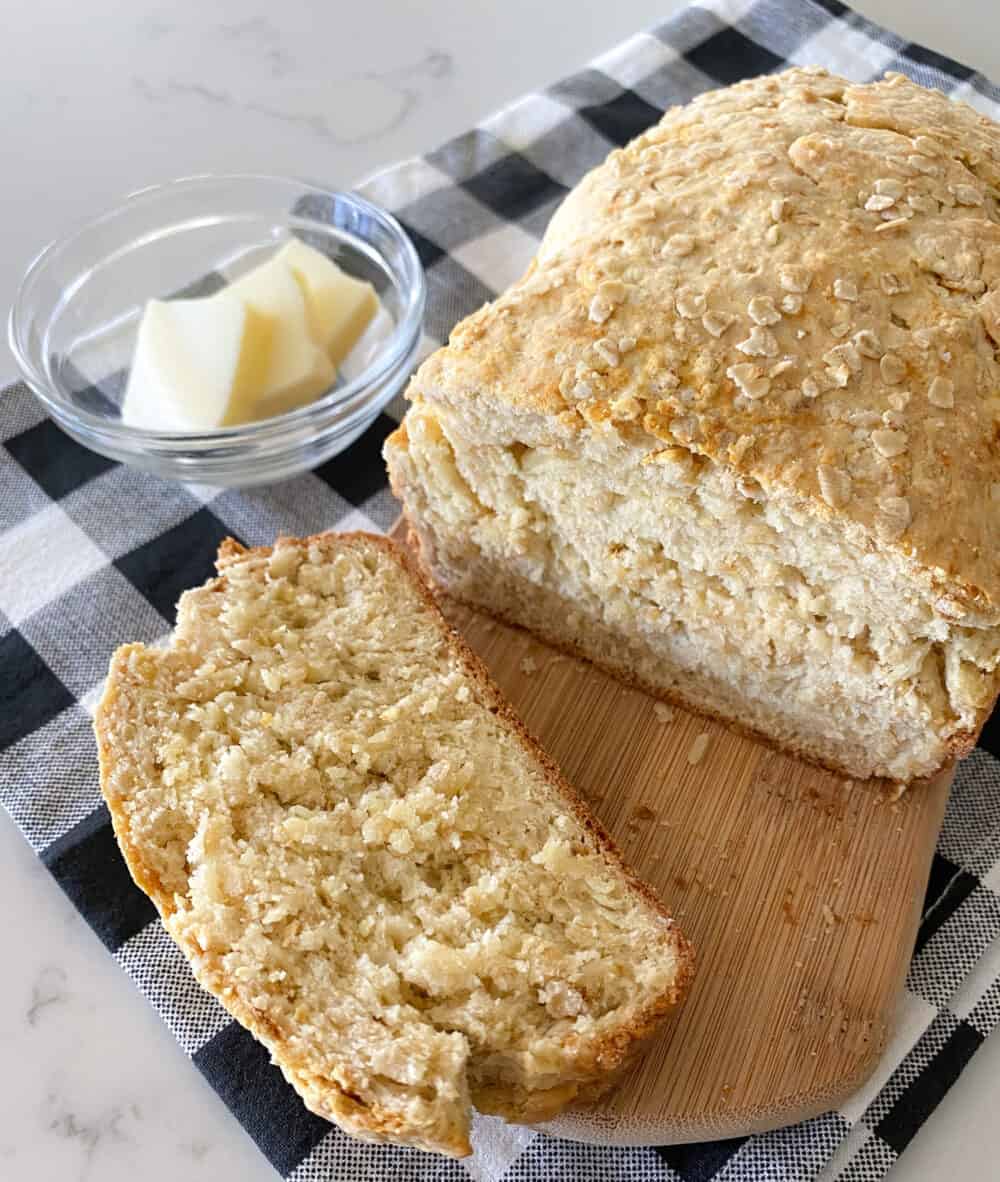 no yeast bread cut into slices