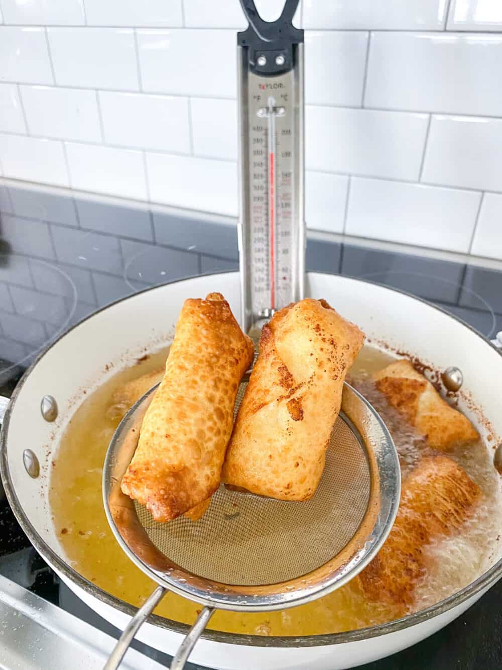 removing lumpia from hot oil