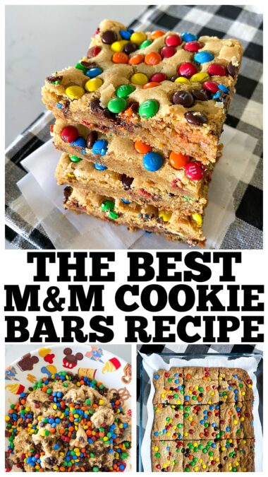 M&M Cookie Bars - Picky Palate - BEST COOKIE BARS Recipe!