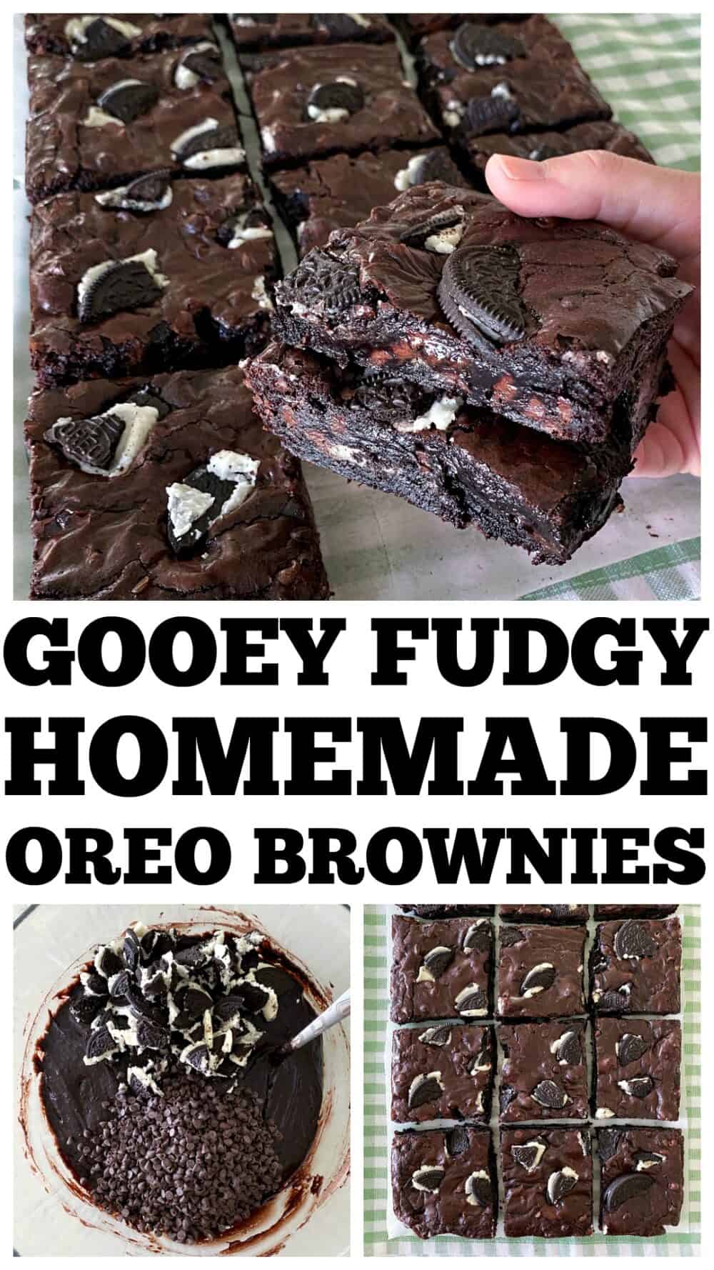 photo collage of oreo brownies