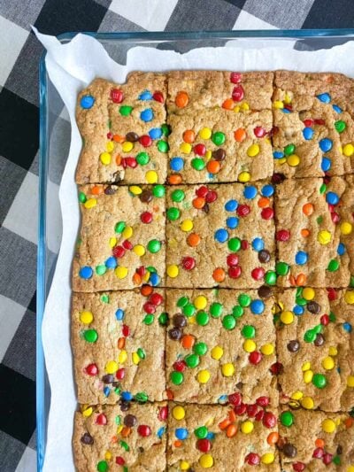 m&m cookie bars