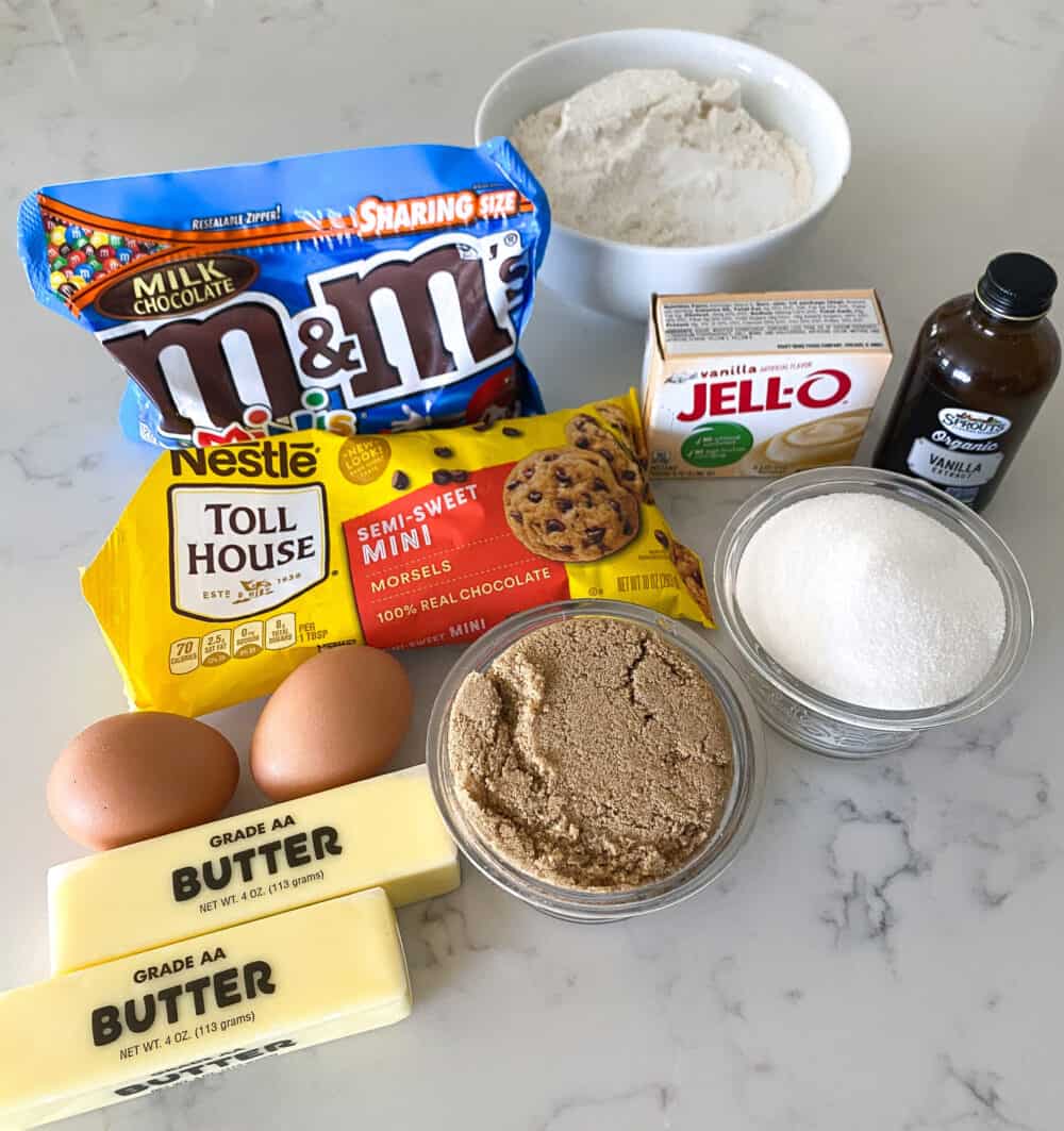 ingredients needed for m&m cookie bars