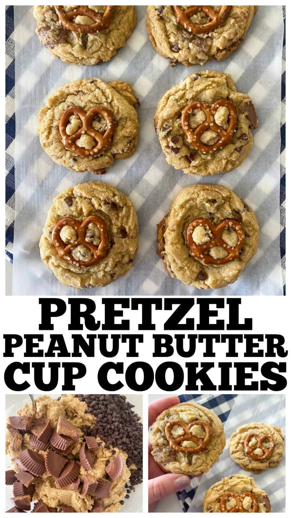 photo collage of peanut butter cup cookies