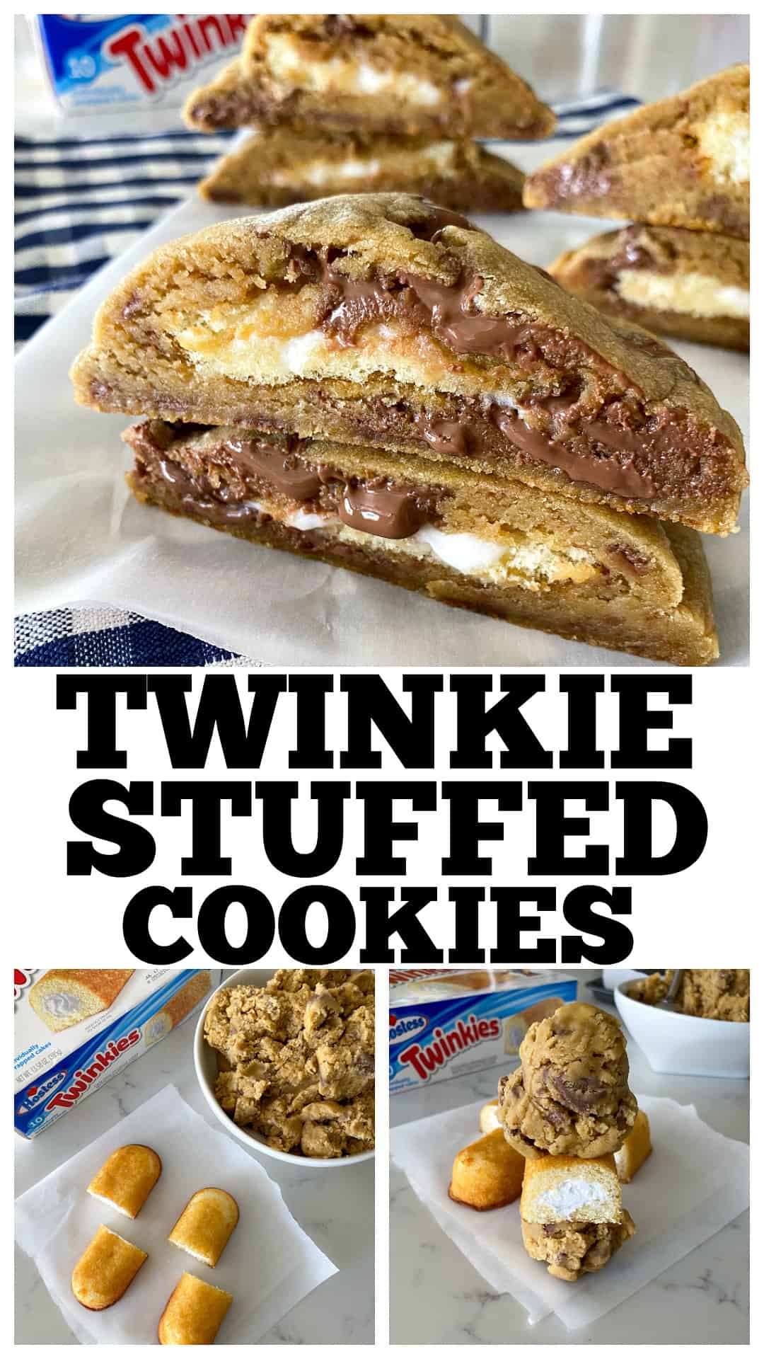 photo collage of stuffed cookies