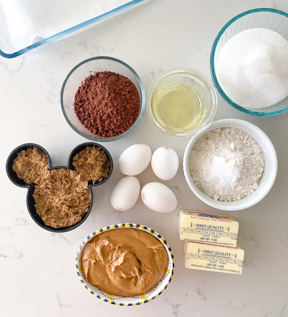 ingredients for peanut butter brownies