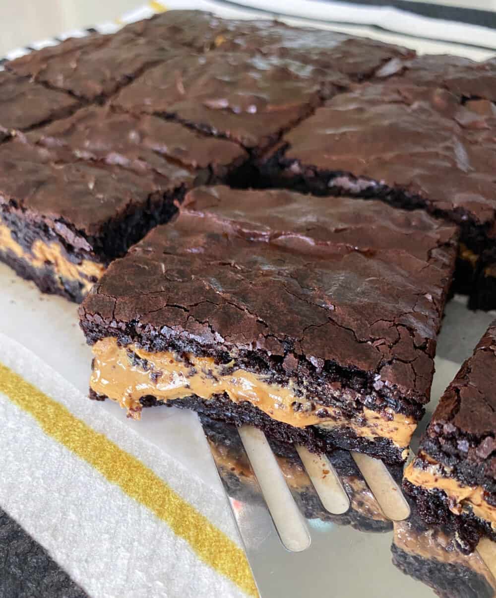 baked peanut butter brownies