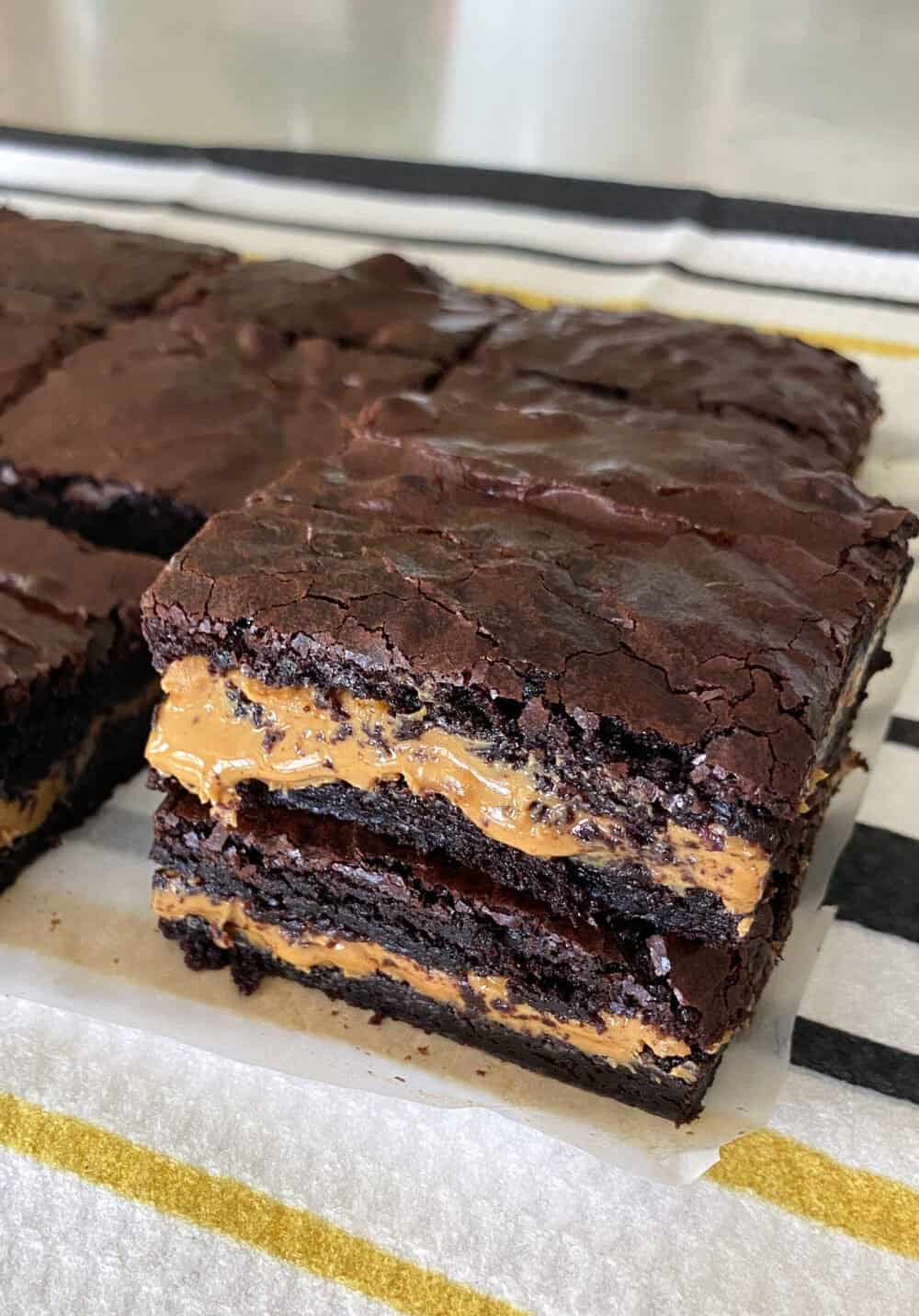 baked peanut butter brownies