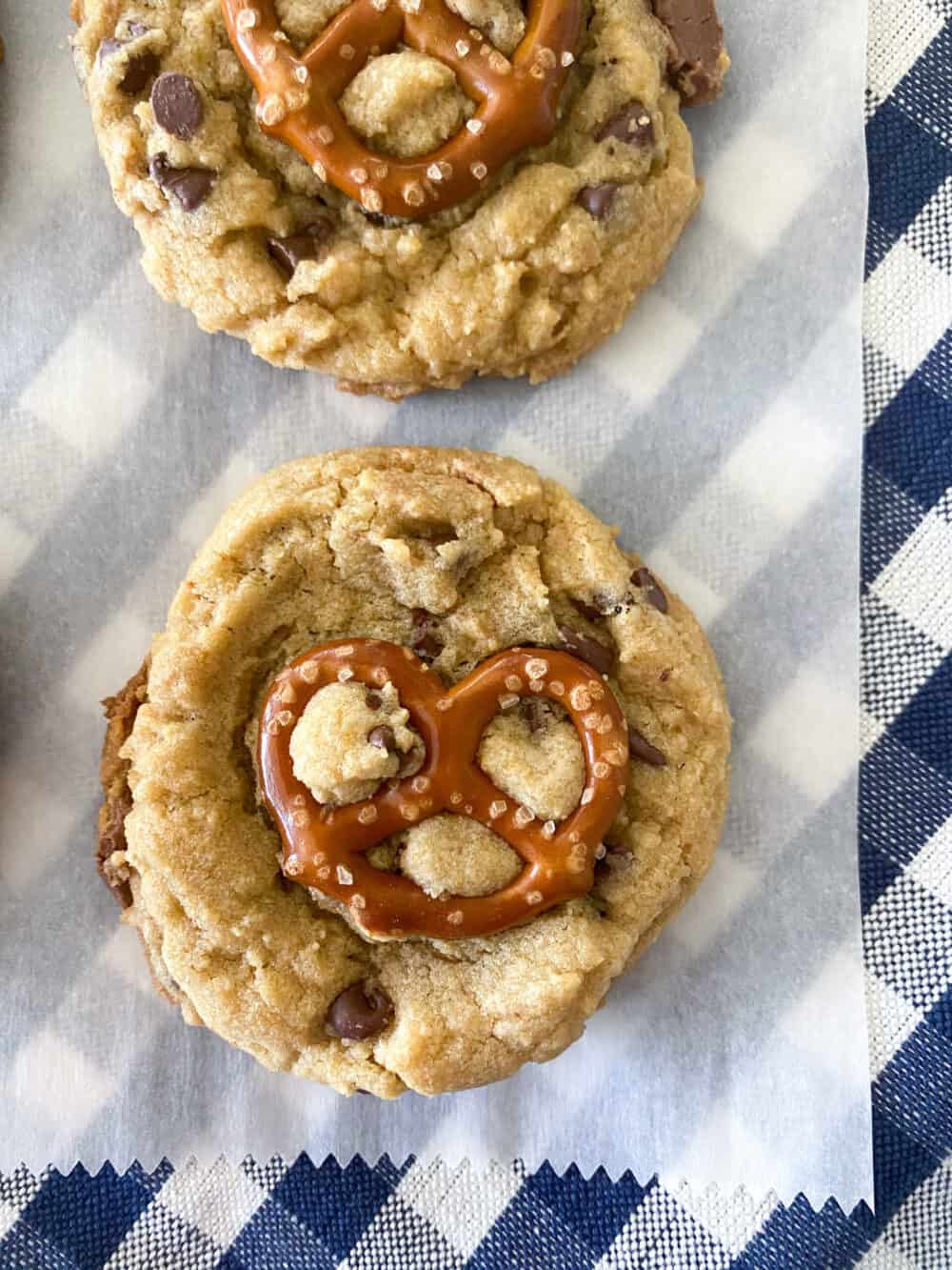 peanut butter cup cookies on parchment paper