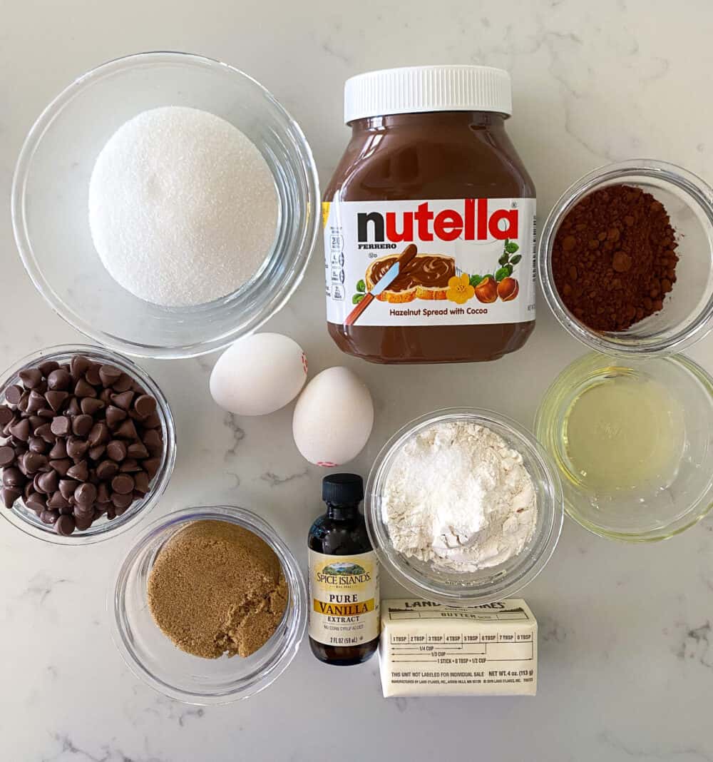 ingredients for nutella brownies