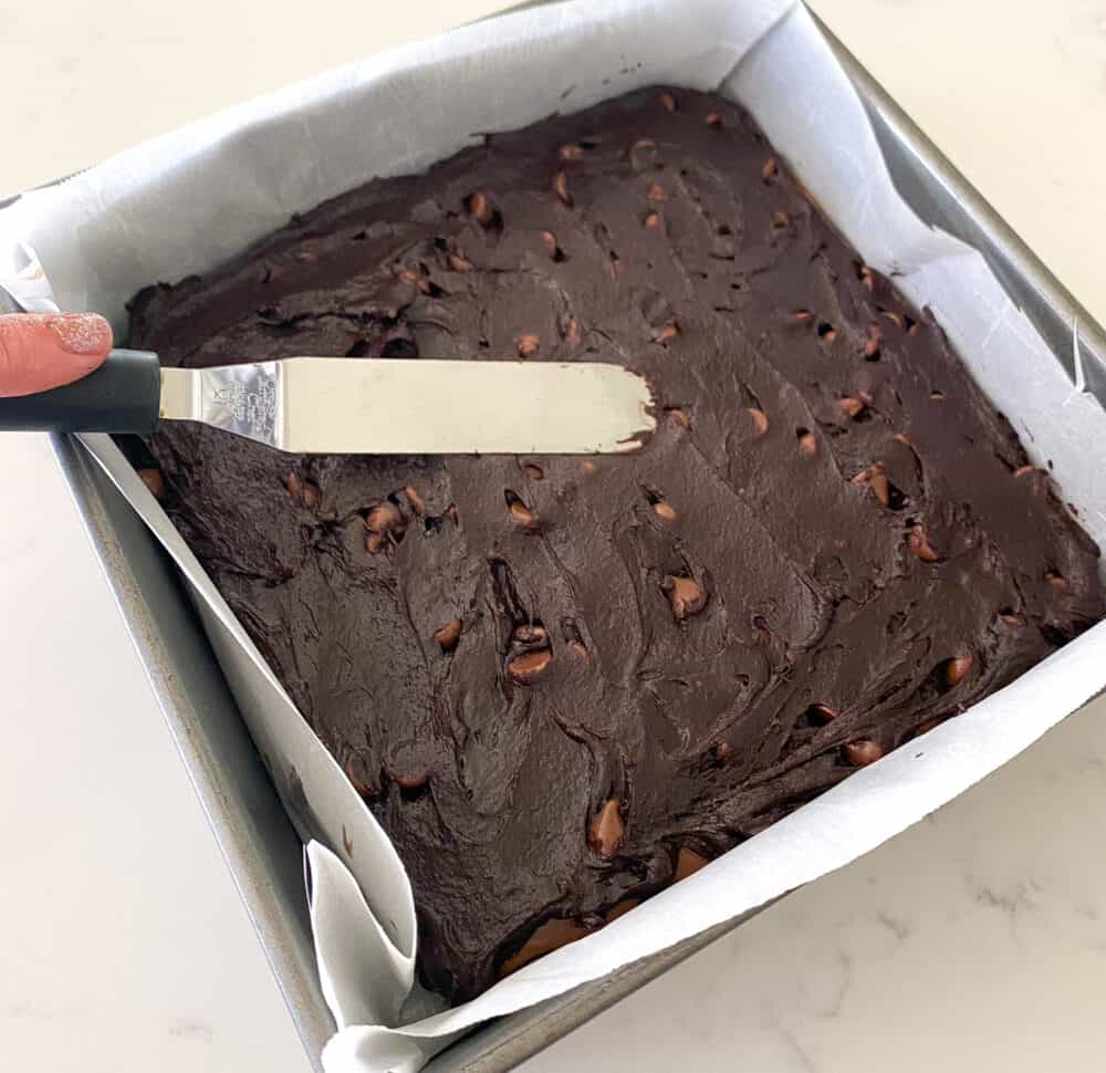 nutella brownies ready to bake