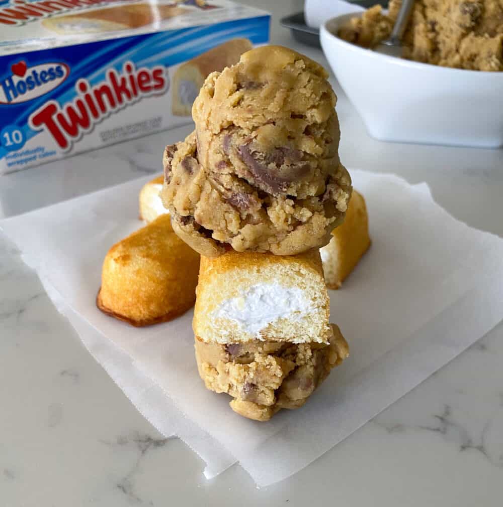 twinkies and cookie dough on counter