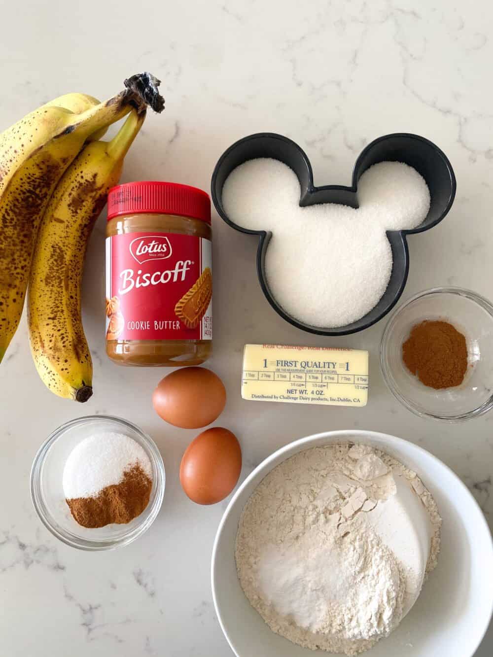 ingredients for banana bread muffins