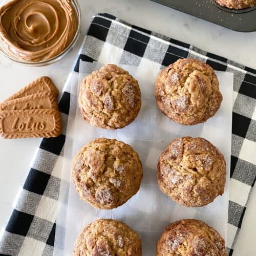 Cinnamon Cookie Butter Mini Muffins - Chez CateyLou