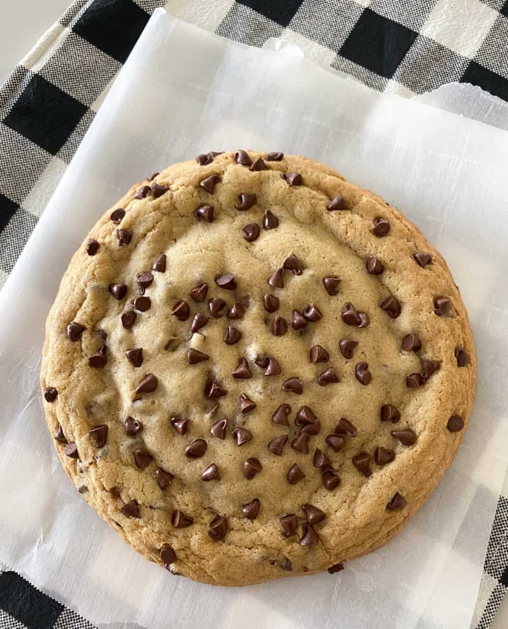 baked giant nutella cookie