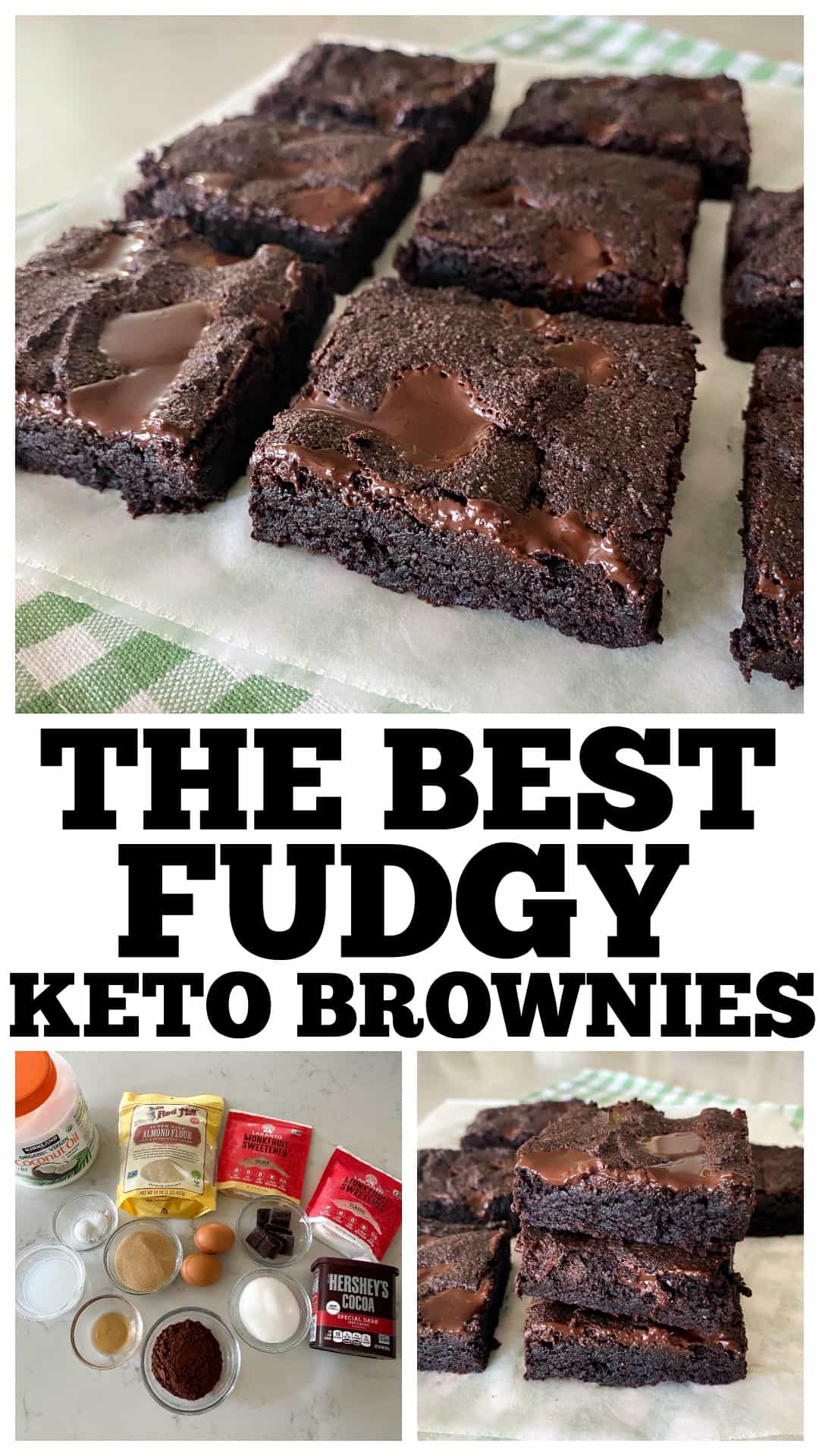 photo collage of keto brownies
