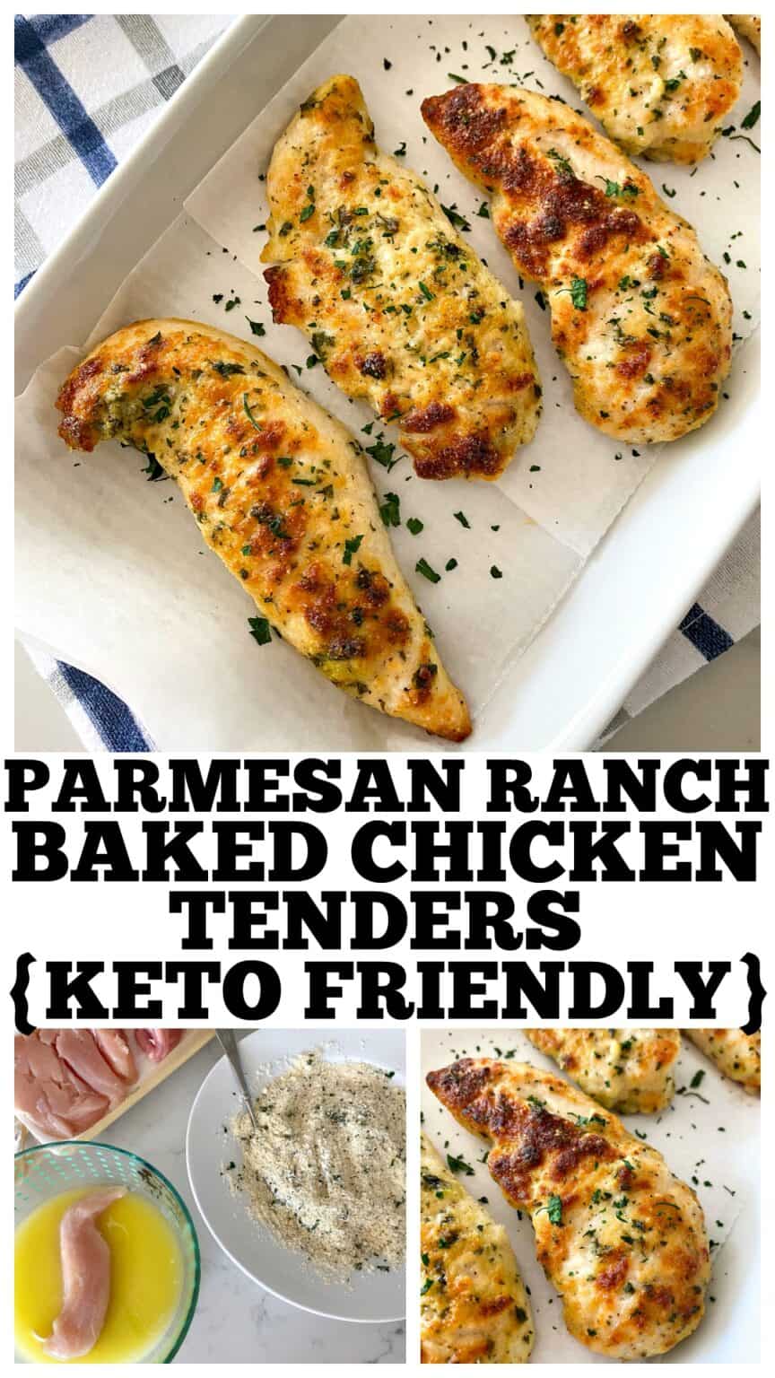 Parmesan Ranch Baked Chicken Tenders Low Carb Keto Chicken
