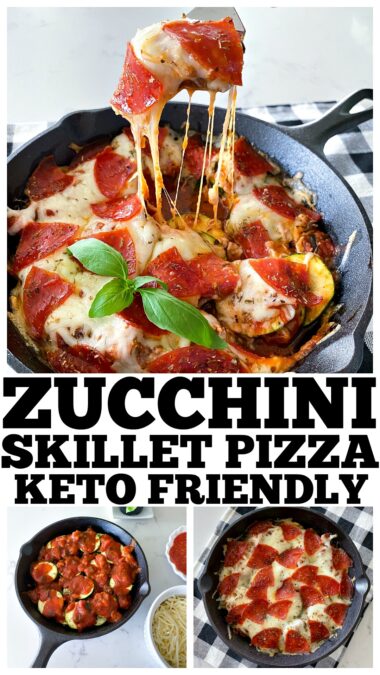 Zucchini Pizza Skillet - Keto Pizza - Picky Palate -LOW CARB!