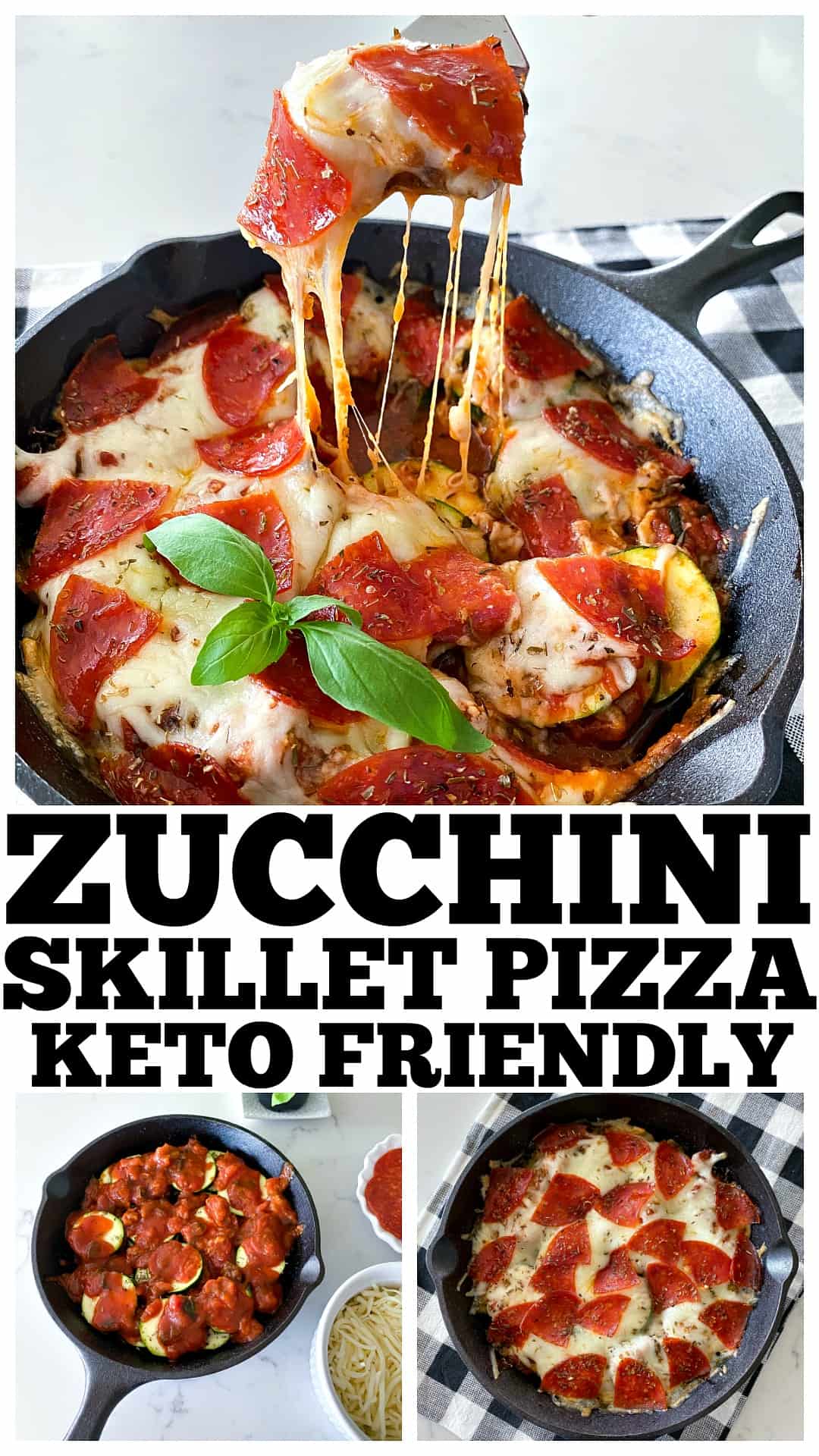 photo collageo of keto pizza