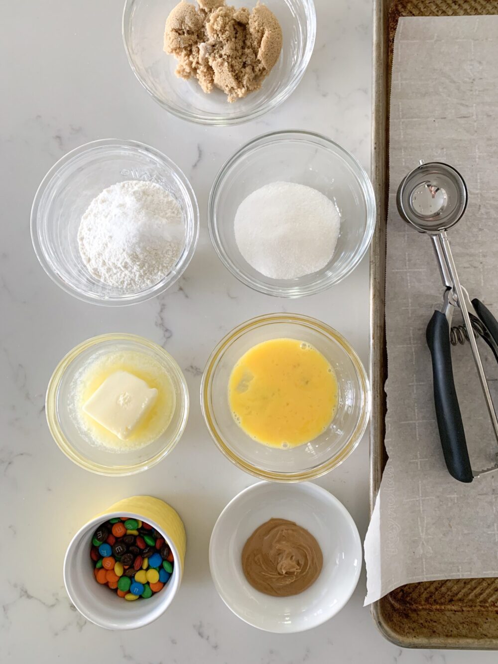 ingredients for m and m cookies