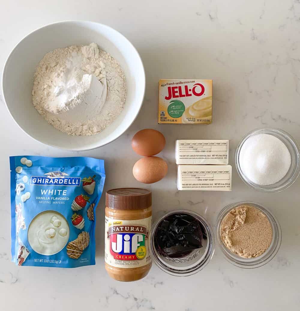 stuffed peanut butter and jelly cookies ingredients