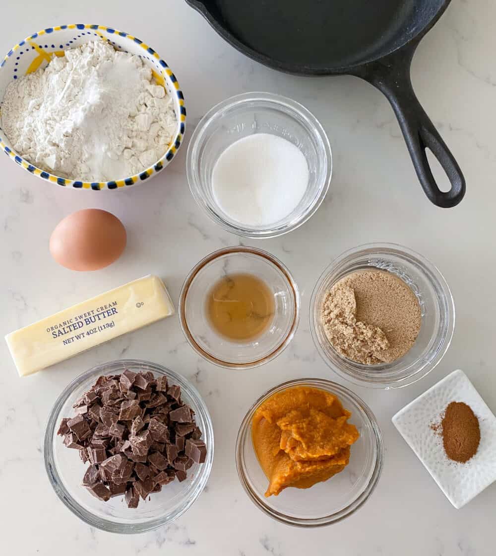 ingredients for skillet cookie