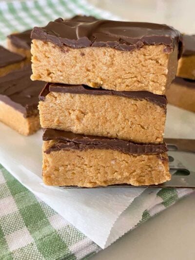 hero shot of no bake peanut butter bars
