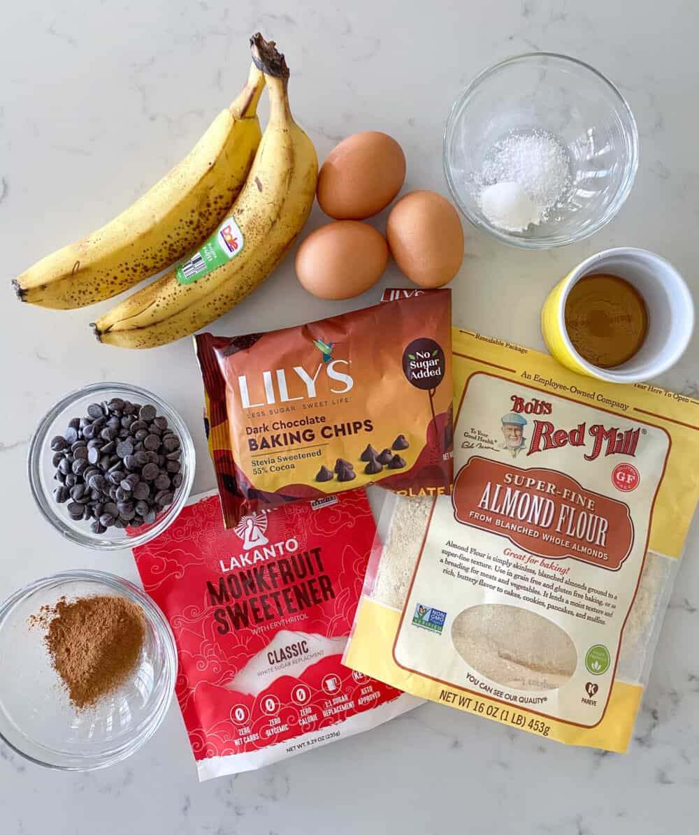 Keto banana bread ingredients