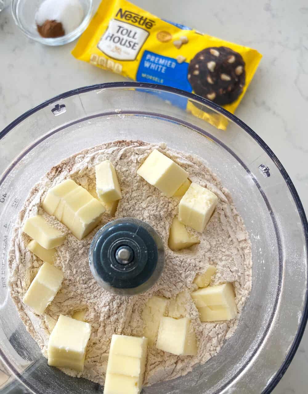 added cold butter to food processor for pumpkin scones recipe