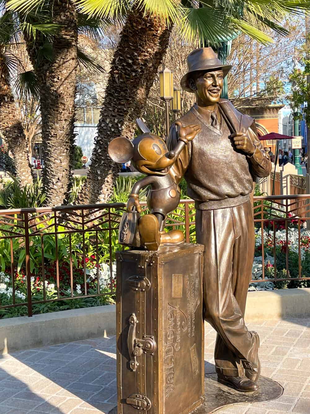 walt and mickey statue