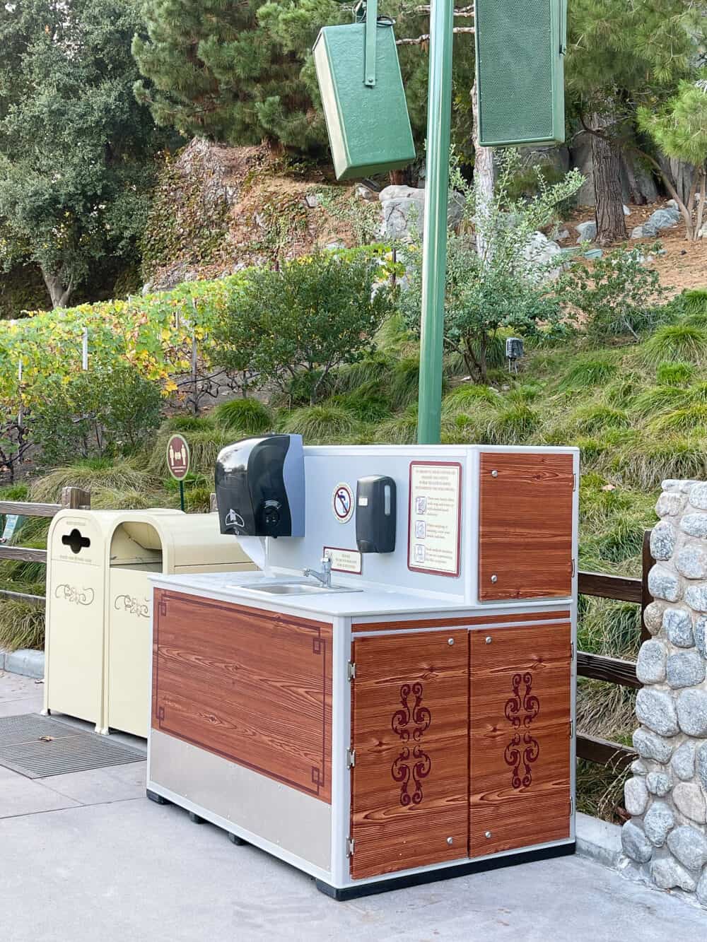 hand washing station buena vista street