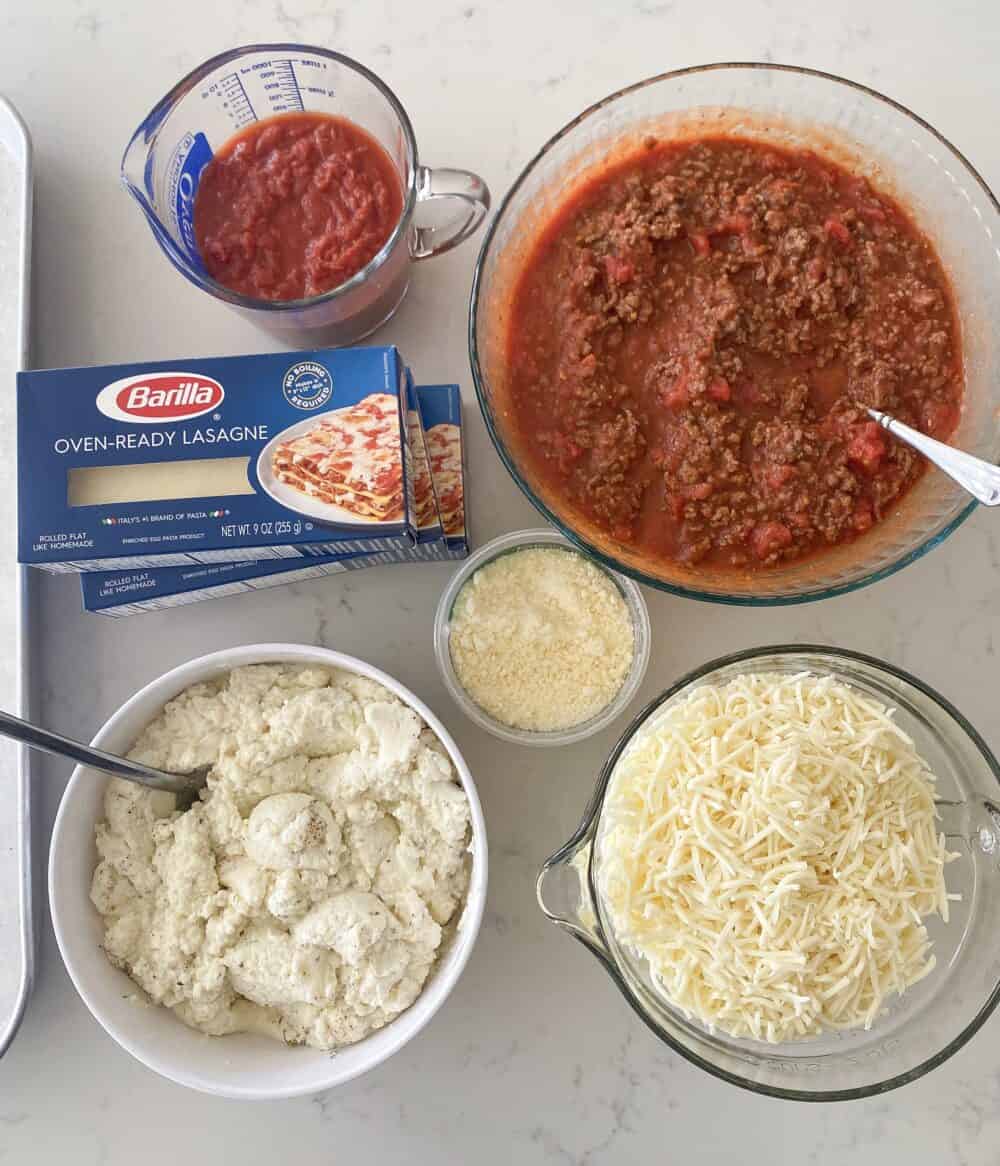 ingredients for easy lasagna recipe