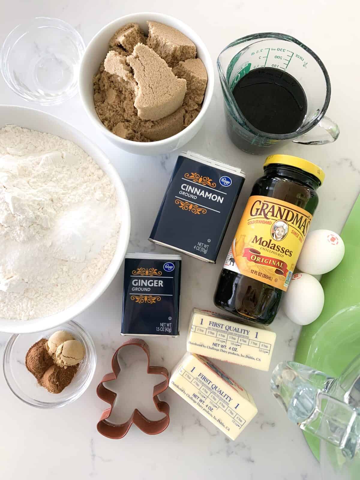 ingredients for gingerbread man cookies