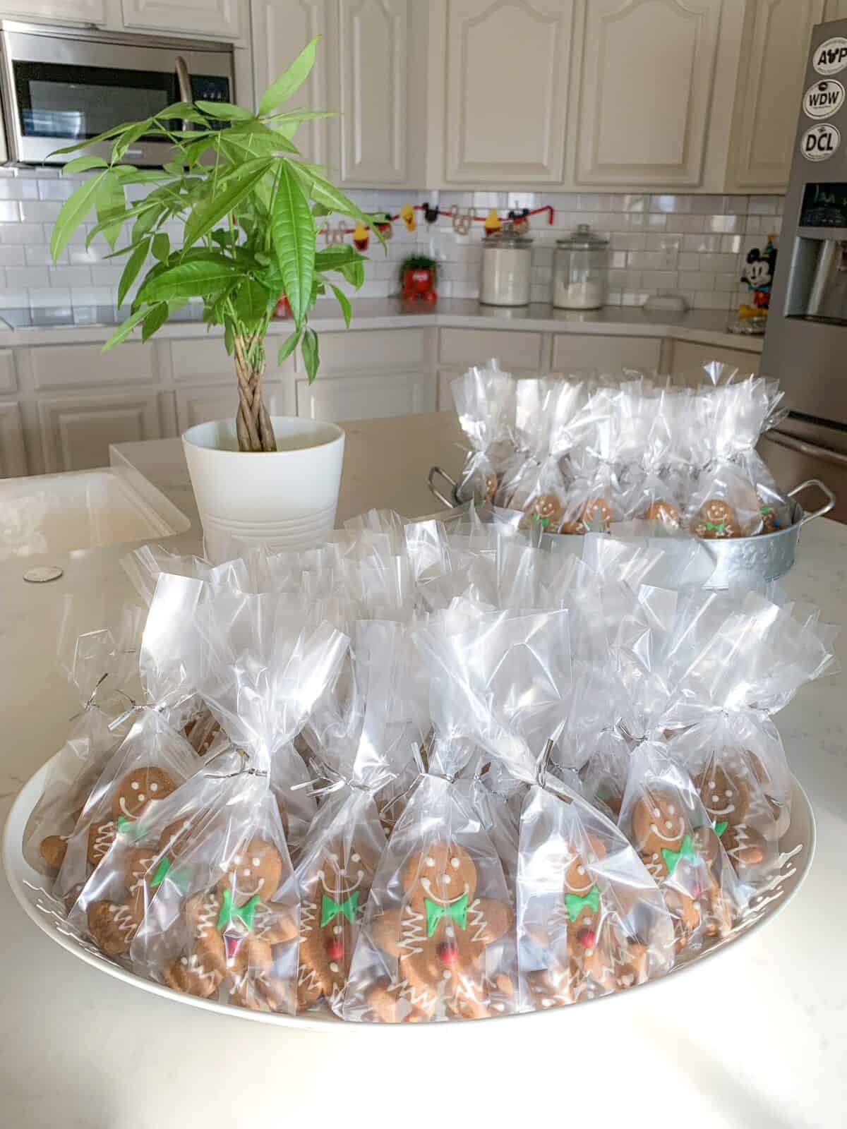 wrapped up gingerbread man cookies