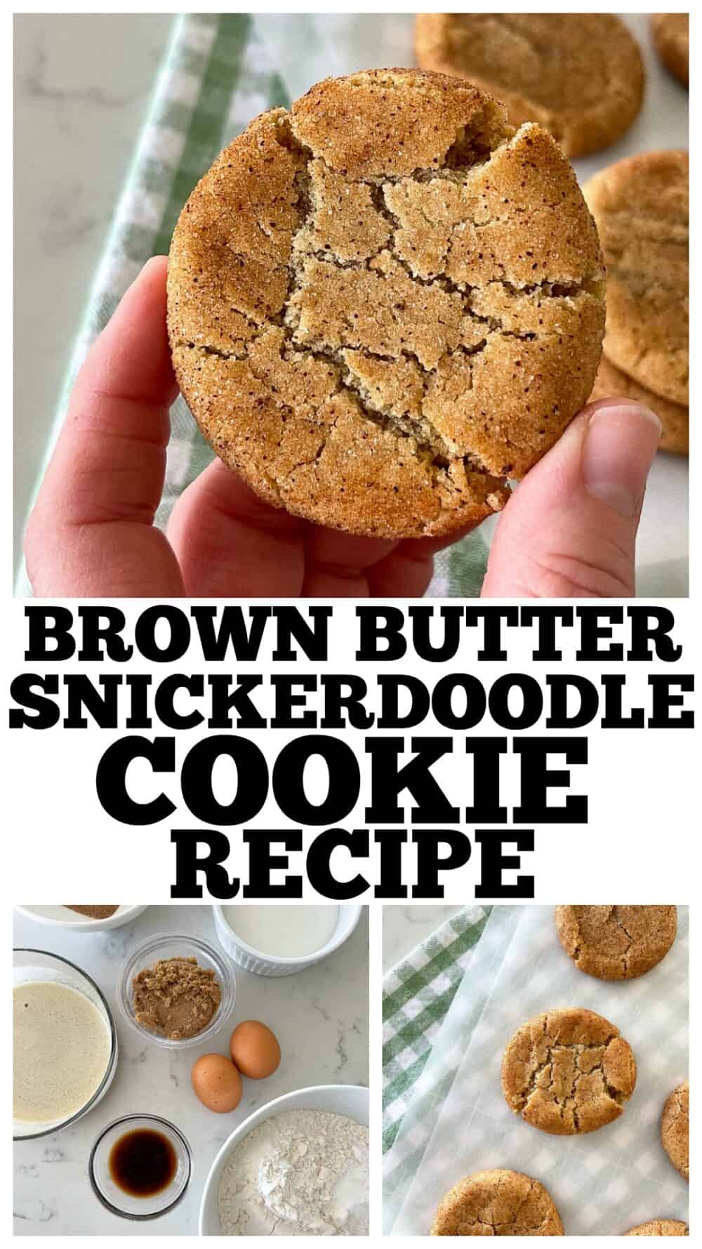 photo collage of snickerdoodle cookies