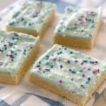 sugar cookie bars cut into squares