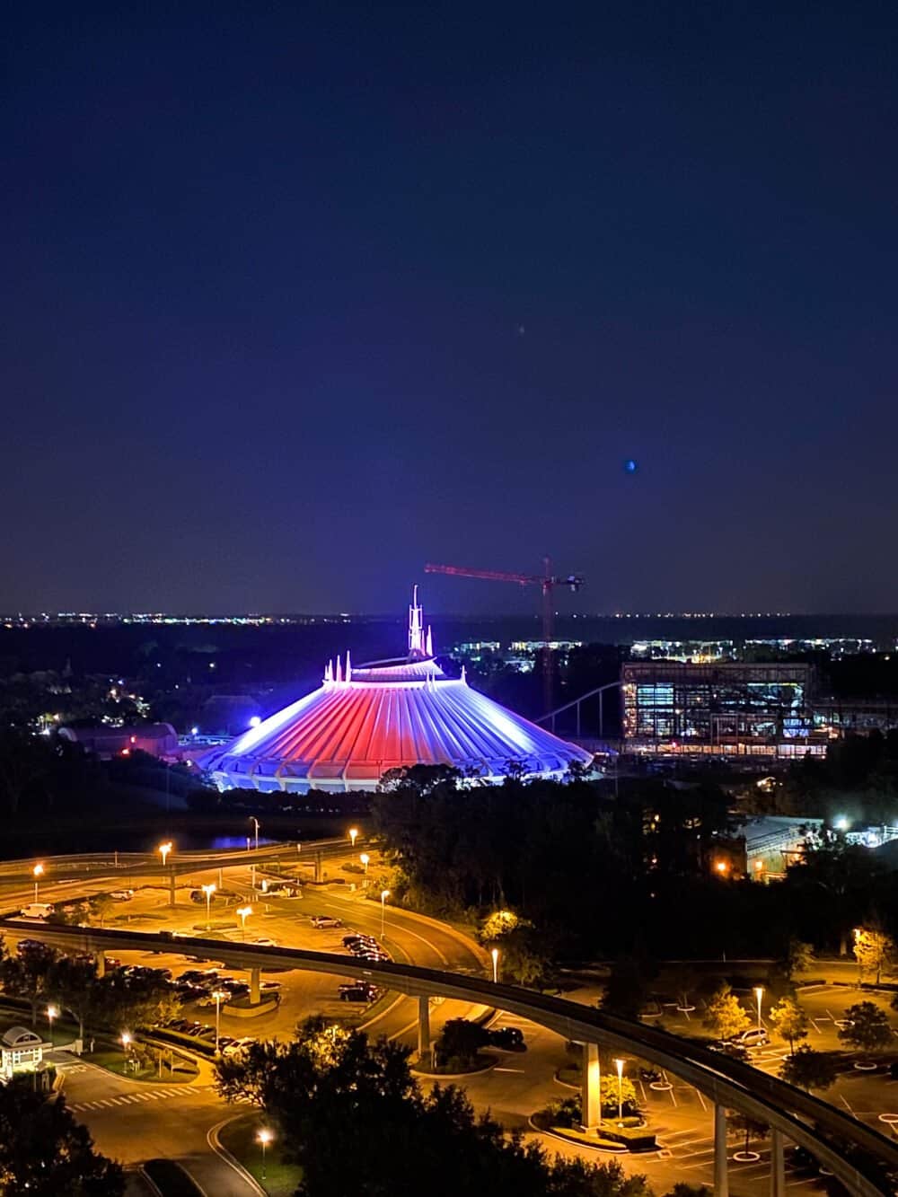 night view from disney contemporary resort