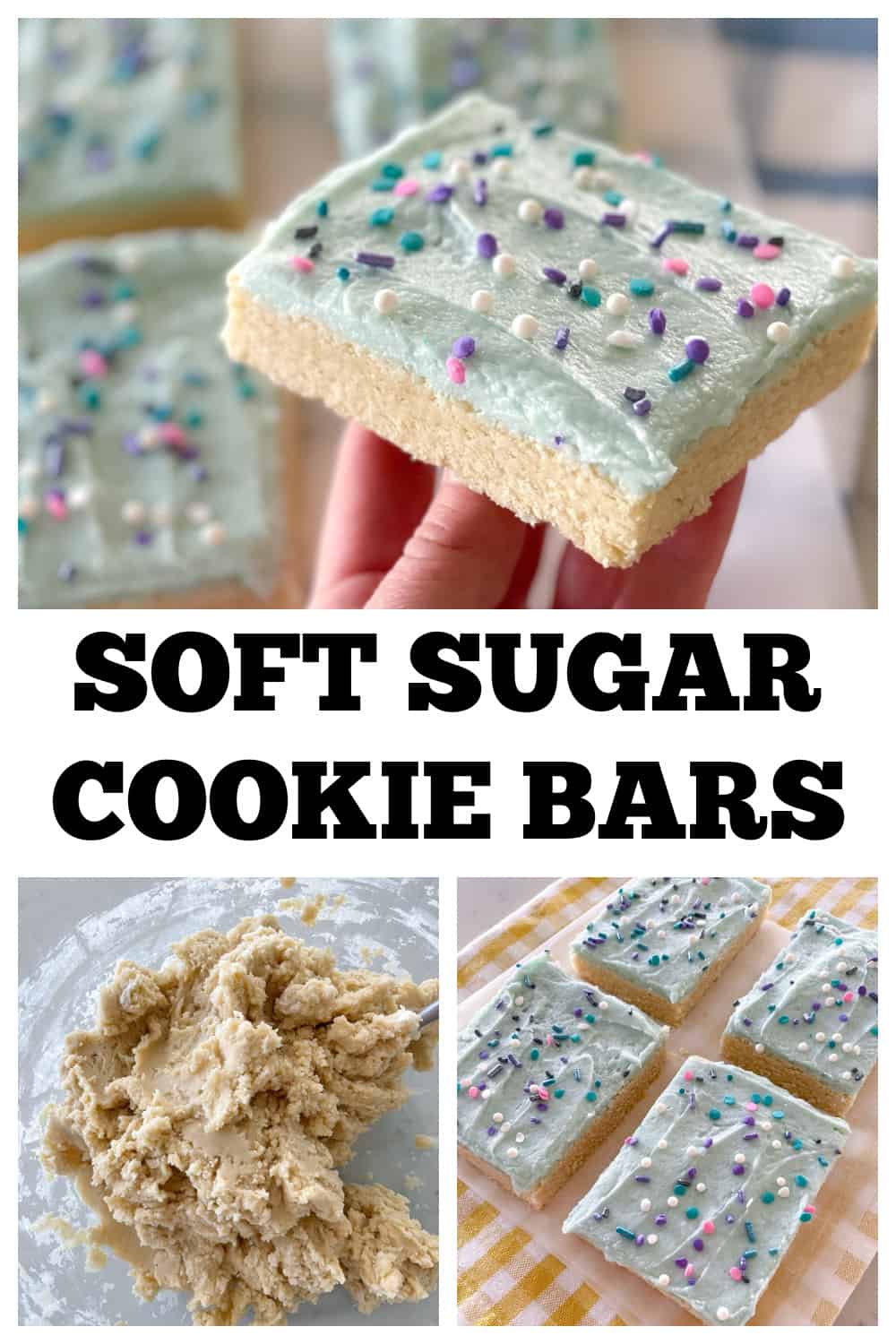 photo collage of sugar cookie bars