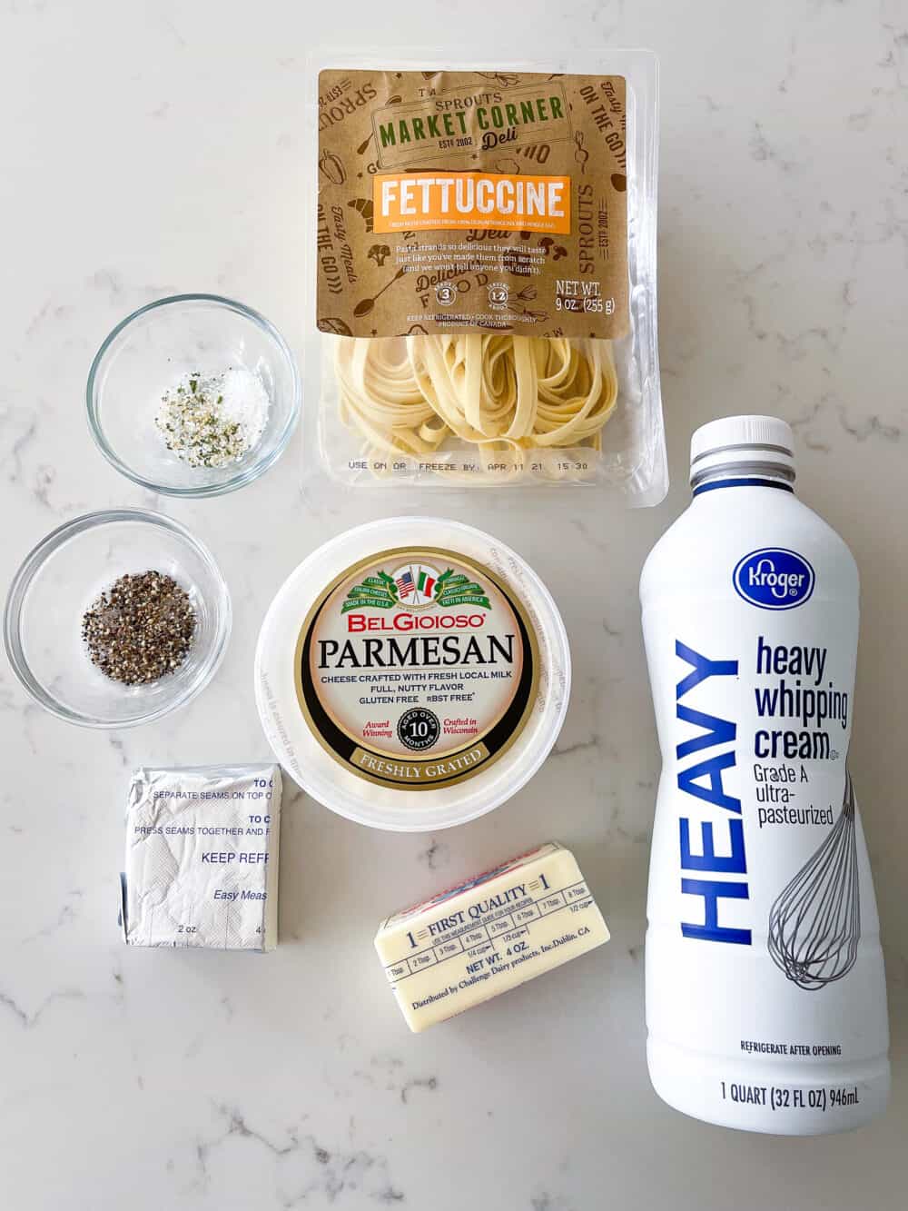 ingredients for homemade alfredo sauce