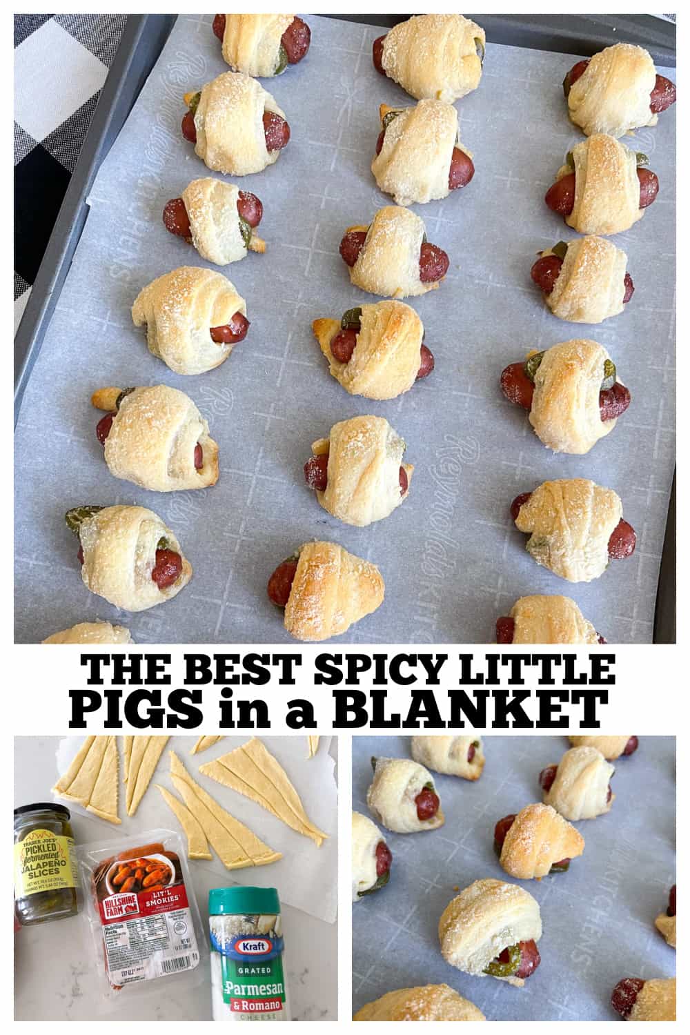 photo collage of pigs in a blanket