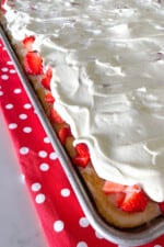 strawberries and cream sheet cake